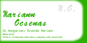 mariann ocsenas business card